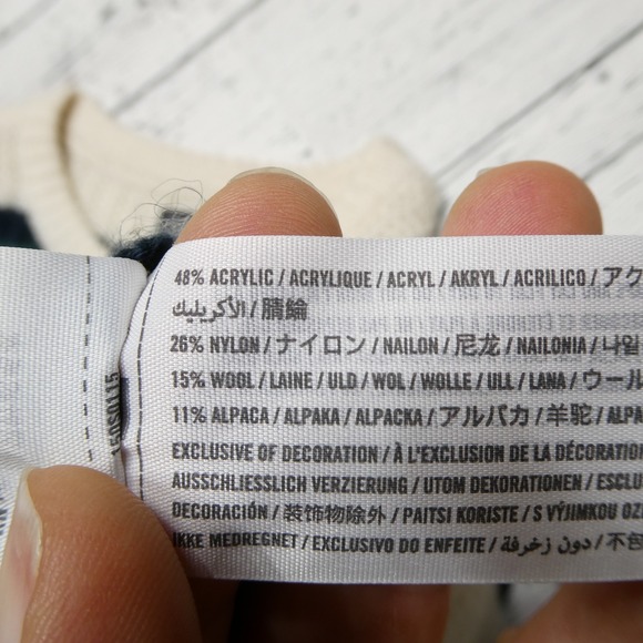 Abercrombie & Fitch Sweater Womens Small Cream Green Black Striped Knit Pullover - Picture 4 of 8